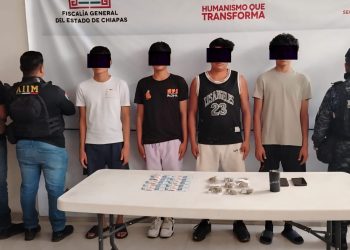 SSP y FGE detienen a ocho personas por probables delitos de extorsión y contra la salud en Tuxtla Gutiérrez